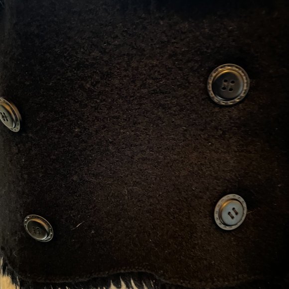 Cullen Light Wool Fringed Black Jacket - Picture 5 of 7